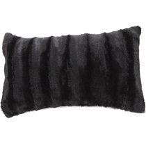 Black sales fur pillows